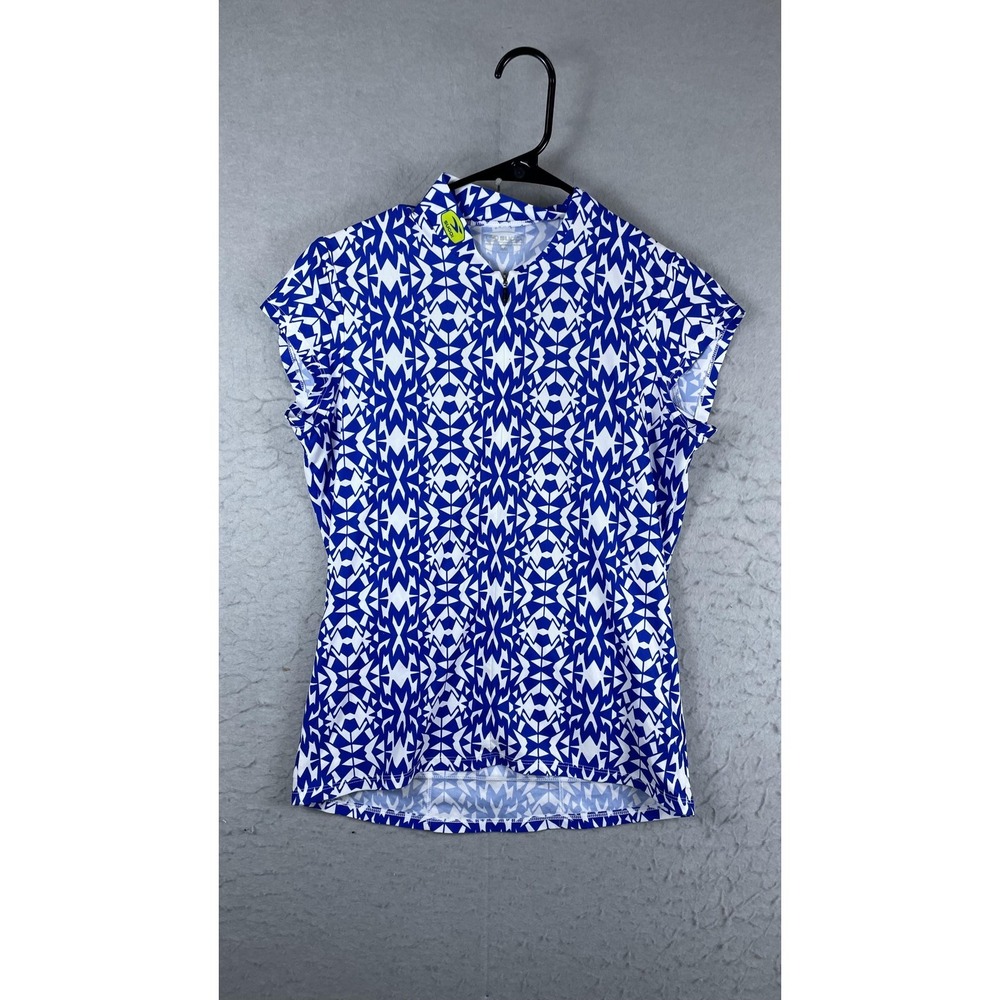 Sugoi Cycling Jersey Womens Medium Blue White 1/4 Zip Short‎ Sleeve Bike Shirt